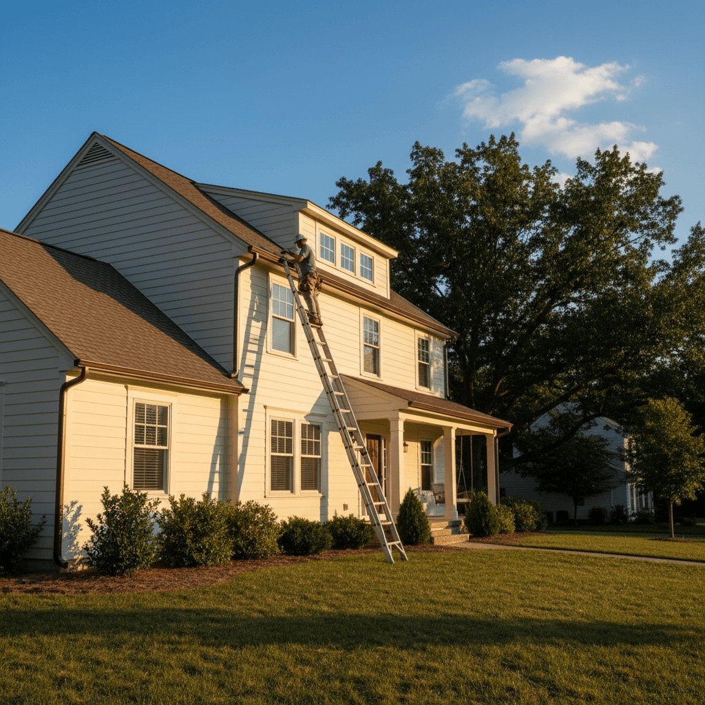 Fresh exterior paint and new gutters