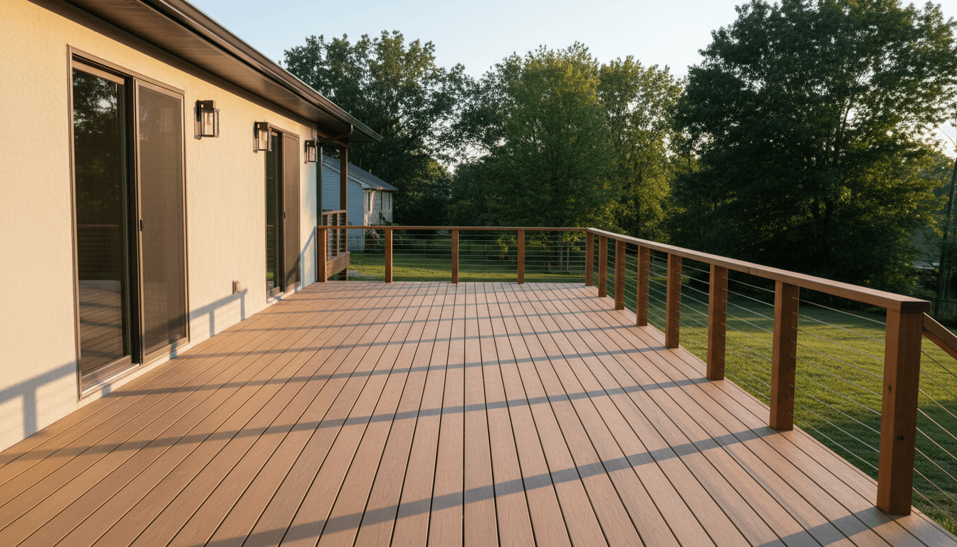House exterior with new siding and deck