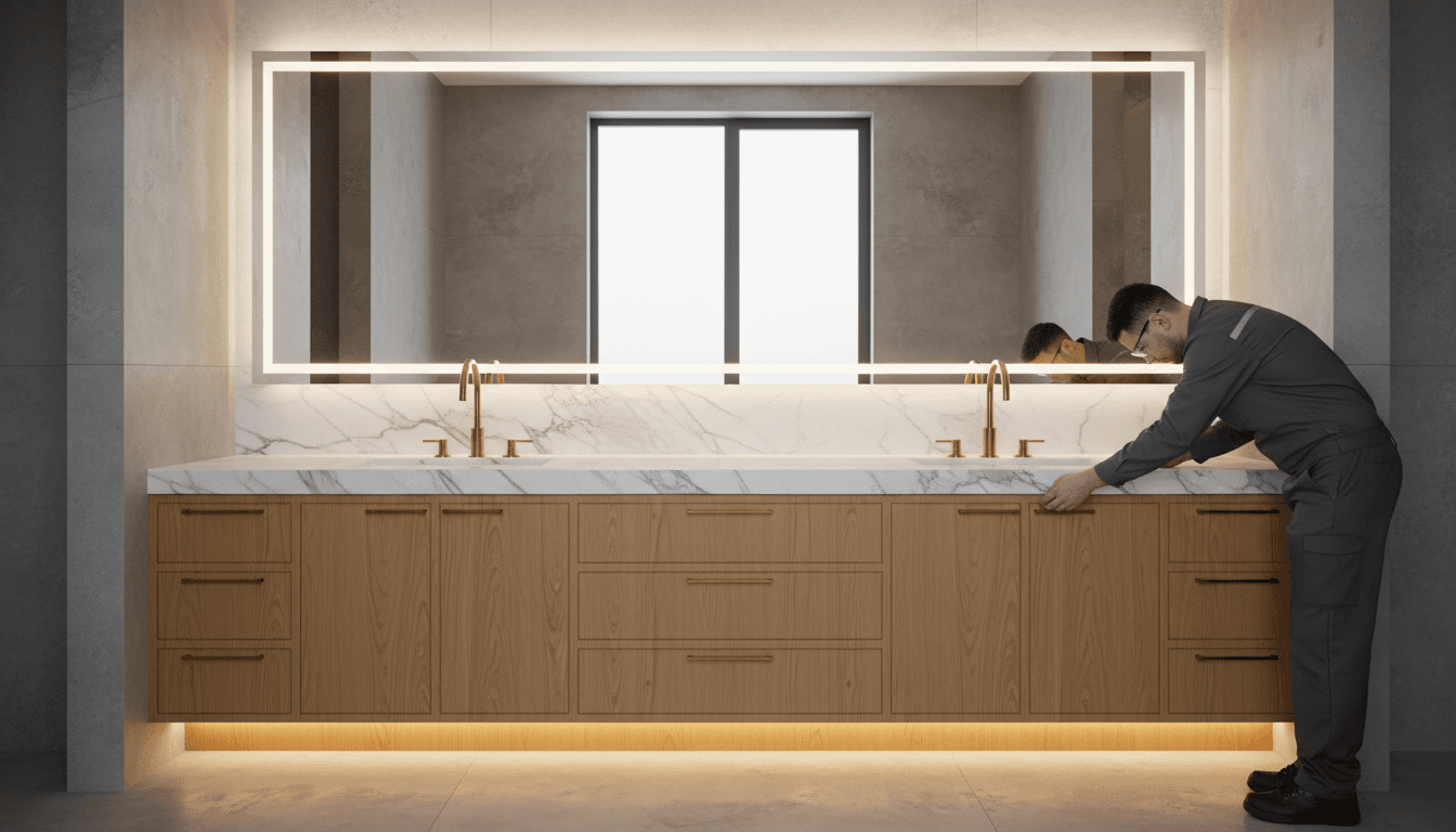Double sink bathroom vanity remodel